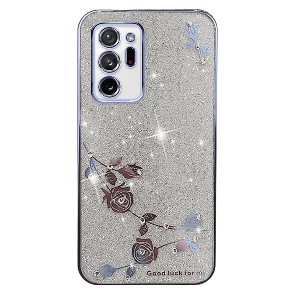 Pro Samsung Galaxy Note20 Ultra 5G Galaxy Note20 Ultra galvanizované TPU telefon Skořápka květinový dekor Třpytivý prášek kamínkový design pouzdro Pro Samsung Galaxy Note20 Ultra 5G Galaxy Note20 Ultra galvanizované TPU telefon Skořápka květinový dekor Třpytivý prášek kamínkový design pouzdro
